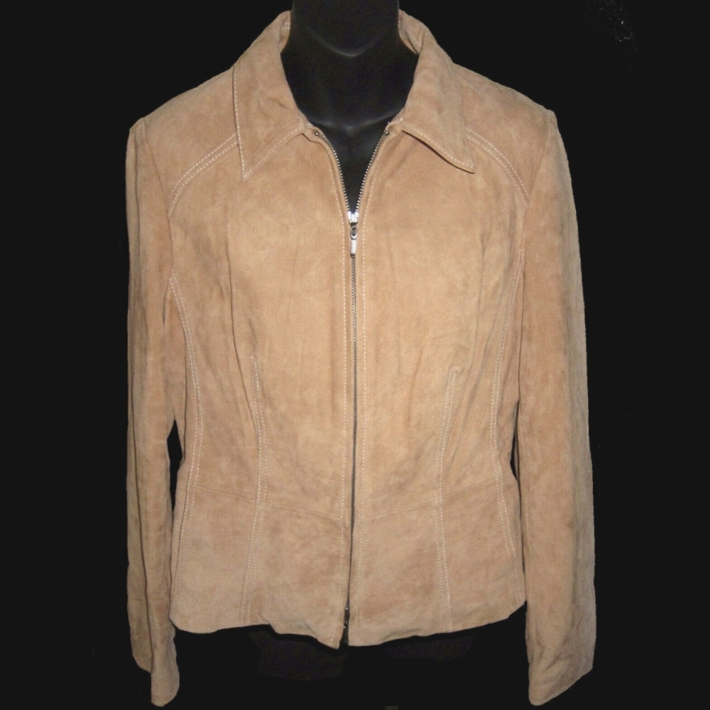 MARK EISEN SUEDE ZIPPER JACKET  XL